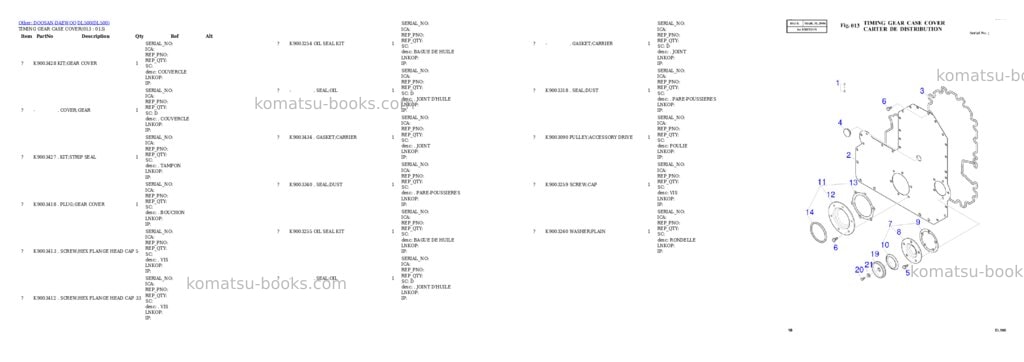 Komatsu DL500 Parts catalog cover Page 3 Komatsu DL500 Parts catalog cover Page 3