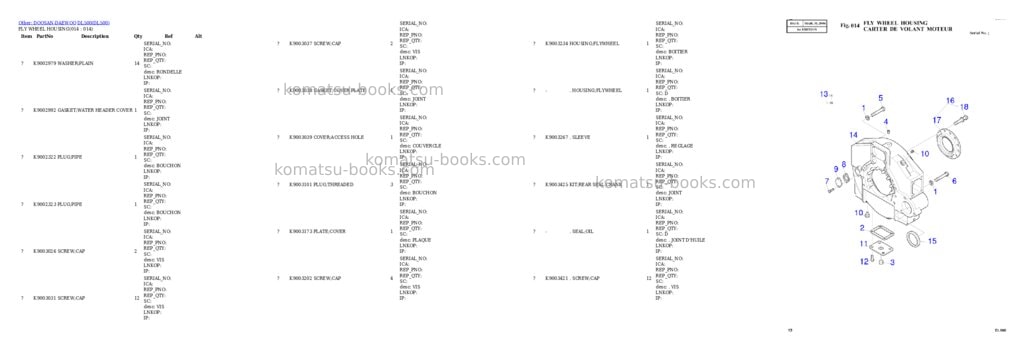 Komatsu DL500 Parts catalog cover Page 4 Komatsu DL500 Parts catalog cover Page 4
