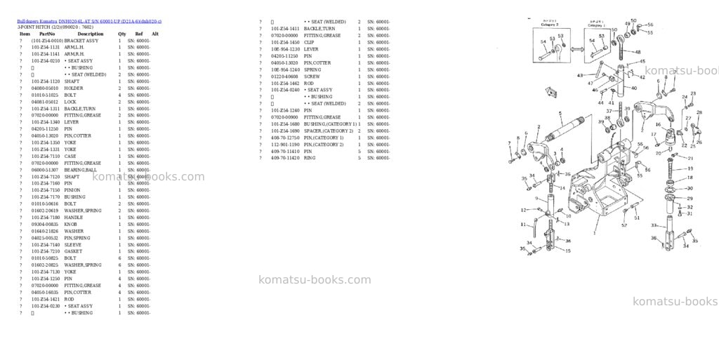 Komatsu dnh020-6l-at s/n 60001-up d21a-6 Parts catalog cover Page 10