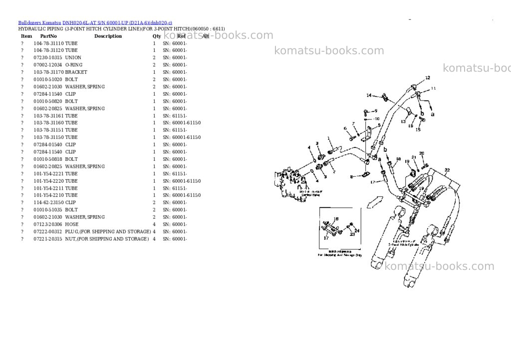 Komatsu dnh020-6l-at s/n 60001-up d21a-6 Parts catalog cover Page 6