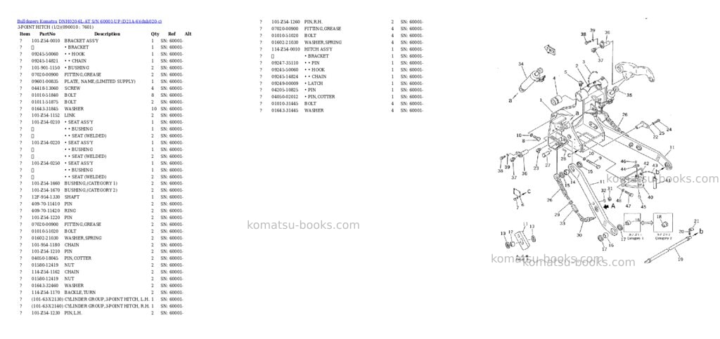 Komatsu dnh020-6l-at s/n 60001-up d21a-6 Parts catalog cover Page 9