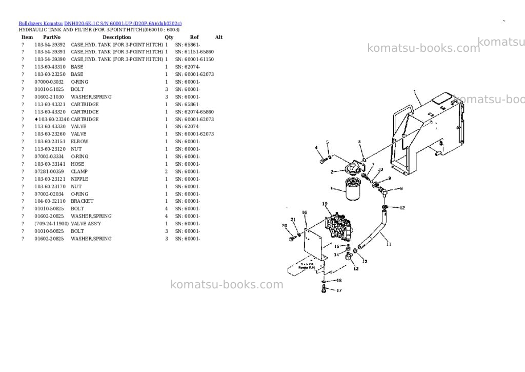 Komatsu dnh020-6k-1c s/n 60001-up d20p-6a Parts catalog cover Page 2