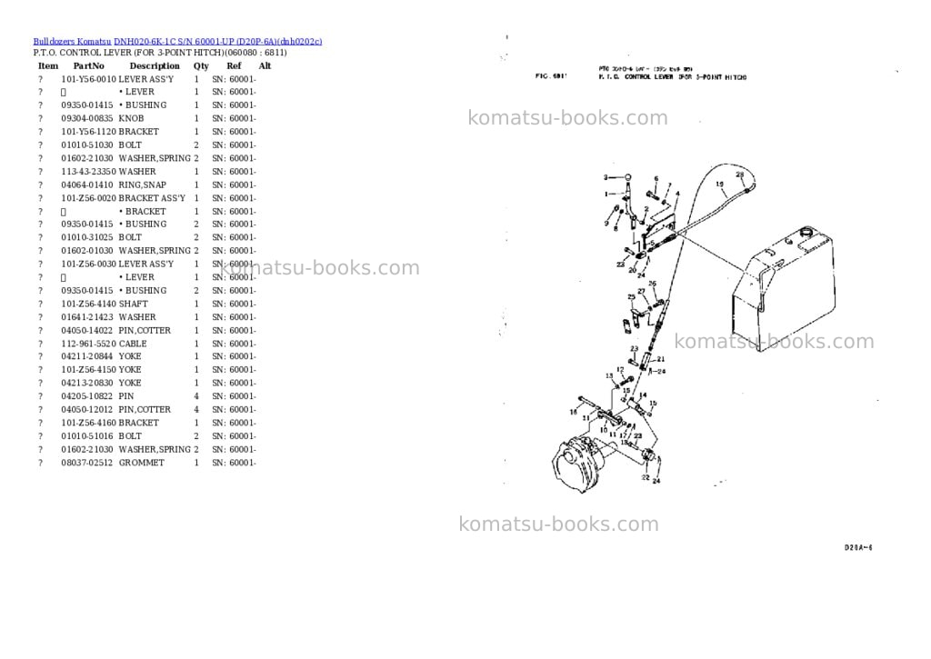 Komatsu dnh020-6k-1c s/n 60001-up d20p-6a Parts catalog cover Page 9