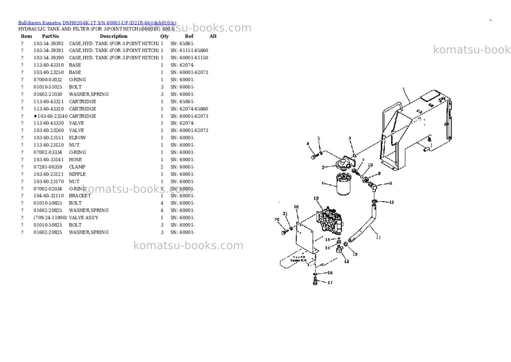 Komatsu dnh020-6k-1t s/n 60001-up d21p-6a Parts catalog cover Page 2