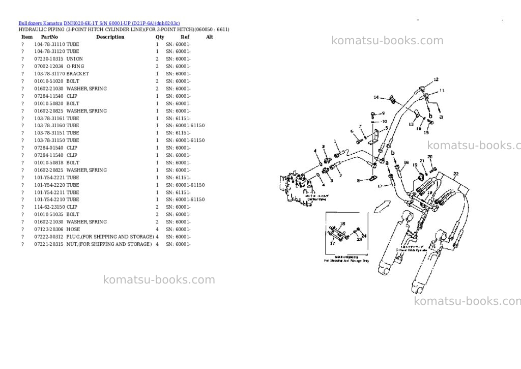 Komatsu dnh020-6k-1t s/n 60001-up d21p-6a Parts catalog cover Page 6