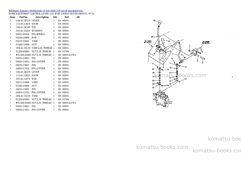 Komatsu dnh020-6k-1t s/n 60001-up d21p-6a Parts catalog cover Page 8