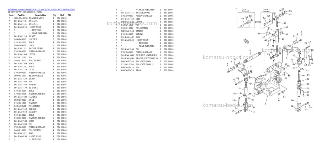 Komatsu dnh020-6l-cl s/n 60001-up d20pll-6 Parts catalog cover Page 10