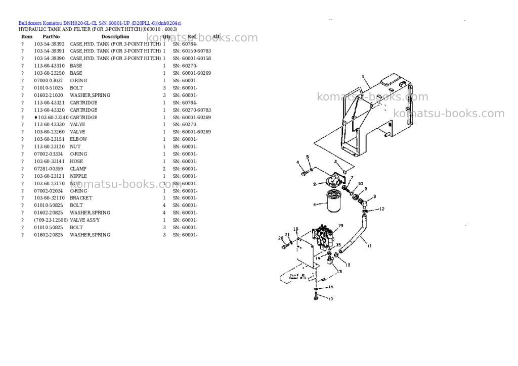 Komatsu dnh020-6l-cl s/n 60001-up d20pll-6 Parts catalog cover Page 2