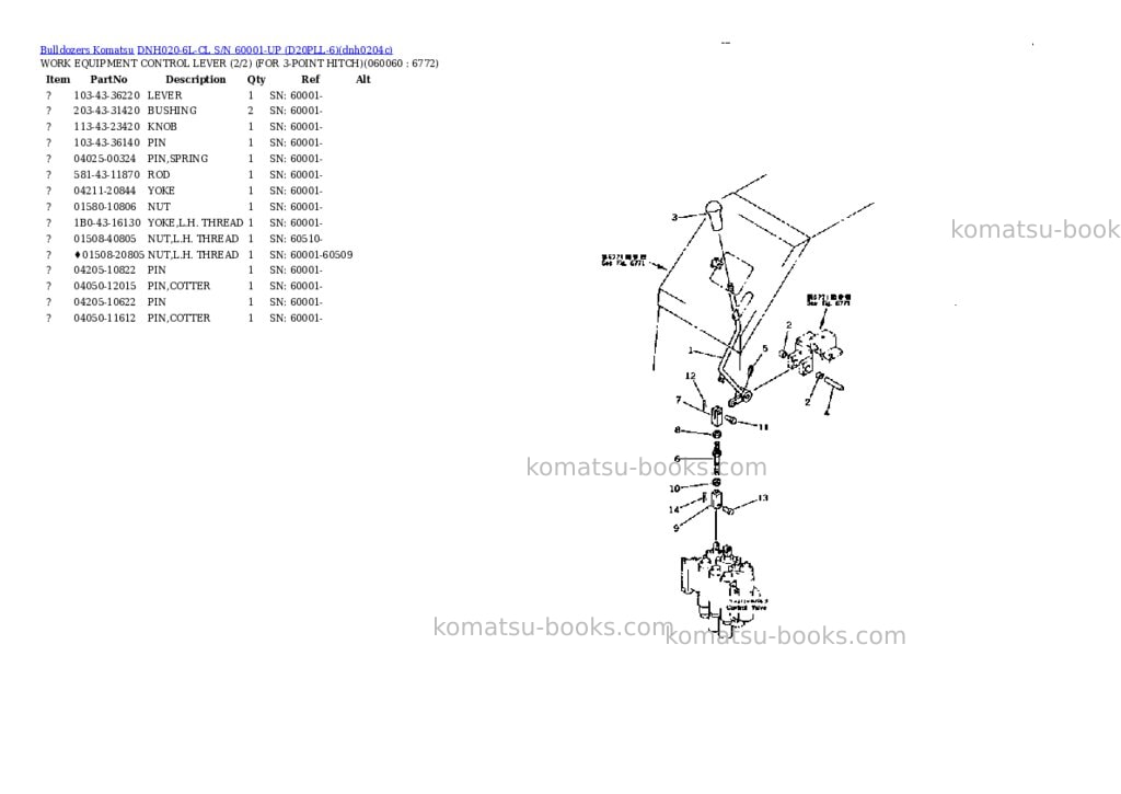 Komatsu dnh020-6l-cl s/n 60001-up d20pll-6 Parts catalog cover Page 7