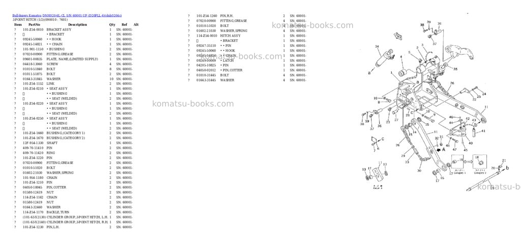 Komatsu dnh020-6l-cl s/n 60001-up d20pll-6 Parts catalog cover Page 9