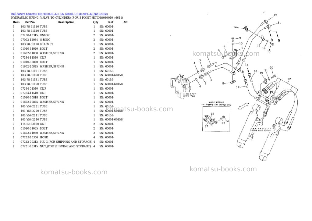 Komatsu dnh020-6l-lc s/n 60001-up d20pl-6 Parts catalog cover Page 5
