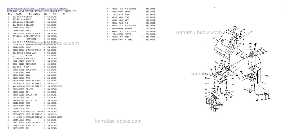 Komatsu dnh020-6l-lc s/n 60001-up d20pl-6 Parts catalog cover Page 6
