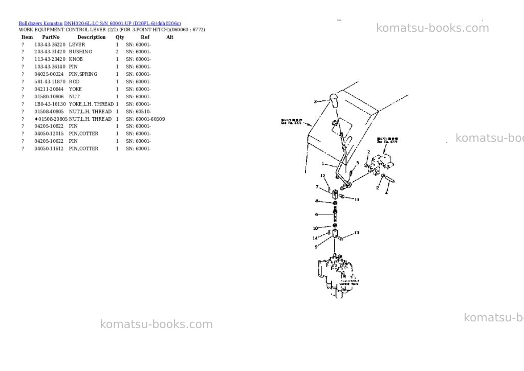 Komatsu dnh020-6l-lc s/n 60001-up d20pl-6 Parts catalog cover Page 7