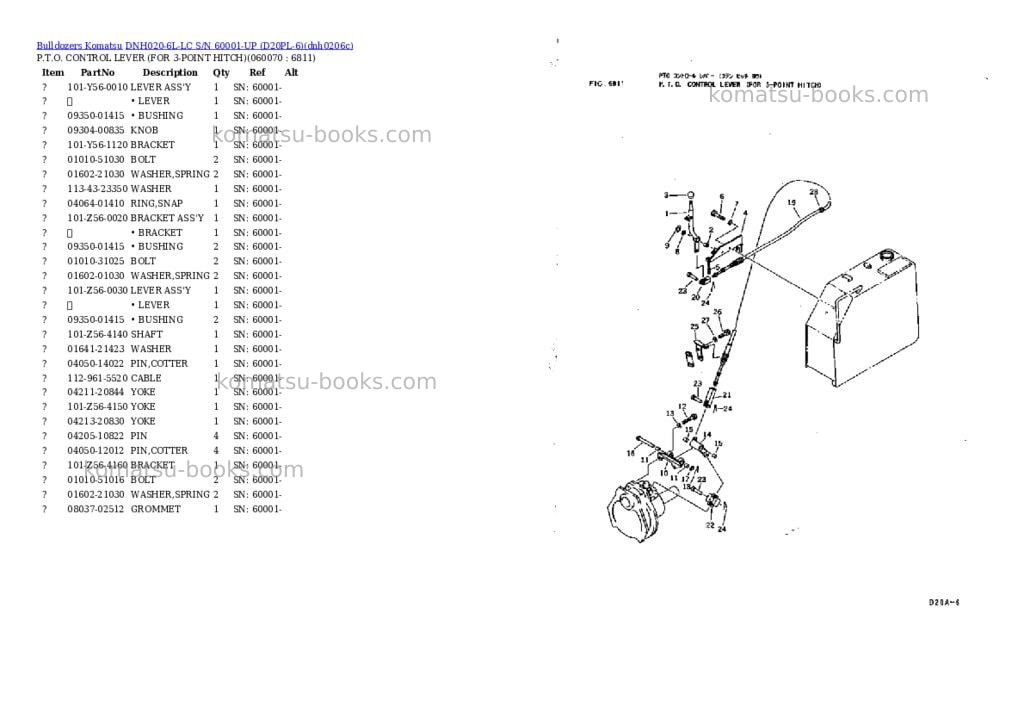 Komatsu dnh020-6l-lc s/n 60001-up d20pl-6 Parts catalog cover Page 8