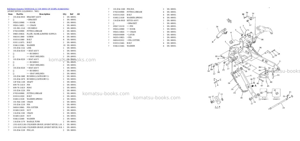 Komatsu dnh020-6l-lc s/n 60001-up d20pl-6 Parts catalog cover Page 9