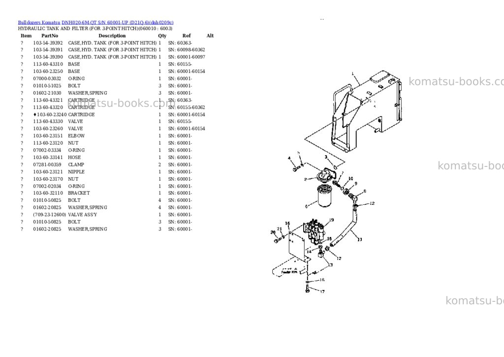 Komatsu dnh020-6m-qt s/n 60001-up d21q-6 Parts catalog cover Page 2