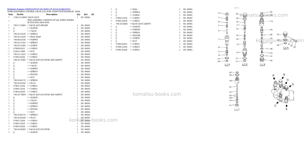 Komatsu dnh020-6m-qt s/n 60001-up d21q-6 Parts catalog cover Page 4