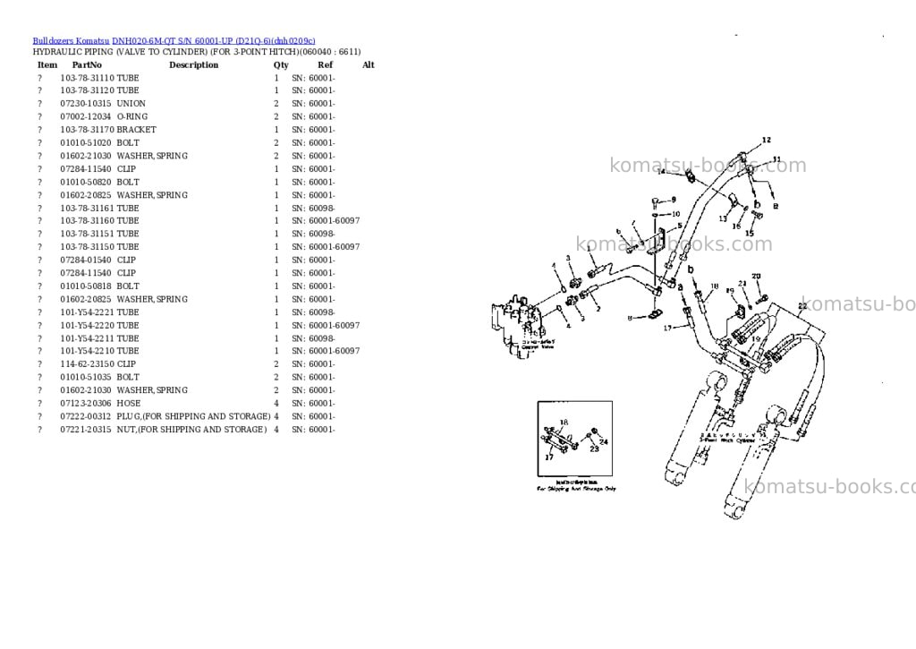 Komatsu dnh020-6m-qt s/n 60001-up d21q-6 Parts catalog cover Page 5