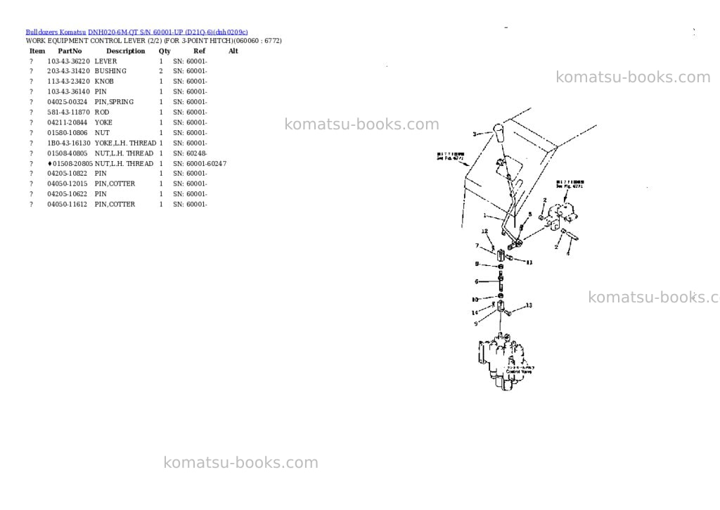 Komatsu dnh020-6m-qt s/n 60001-up d21q-6 Parts catalog cover Page 7