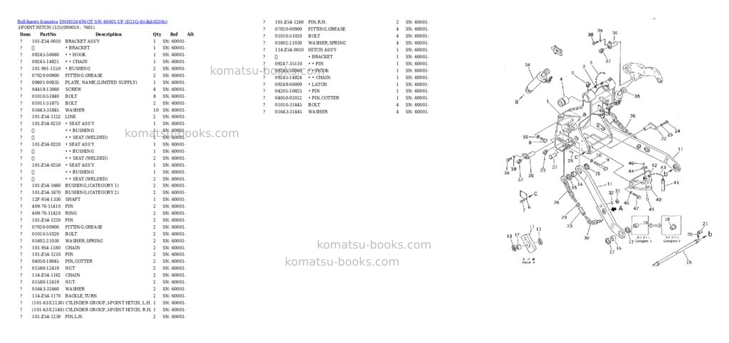 Komatsu dnh020-6m-qt s/n 60001-up d21q-6 Parts catalog cover Page 8