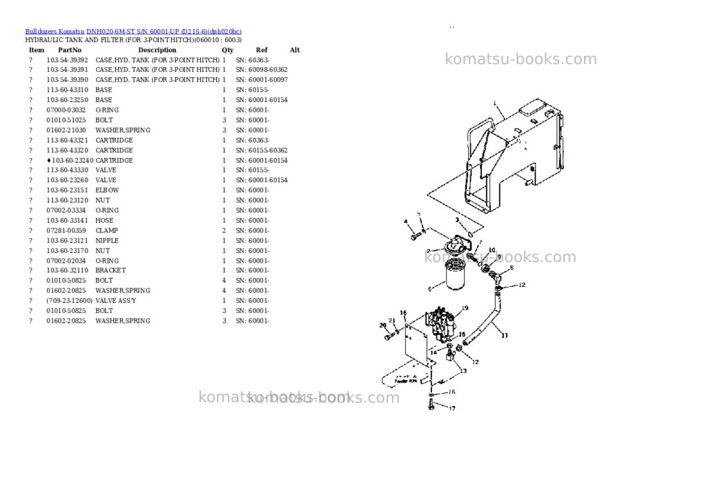 Komatsu dnh020-6m-st s/n 60001-up d21s-6 Parts catalog cover Page 2