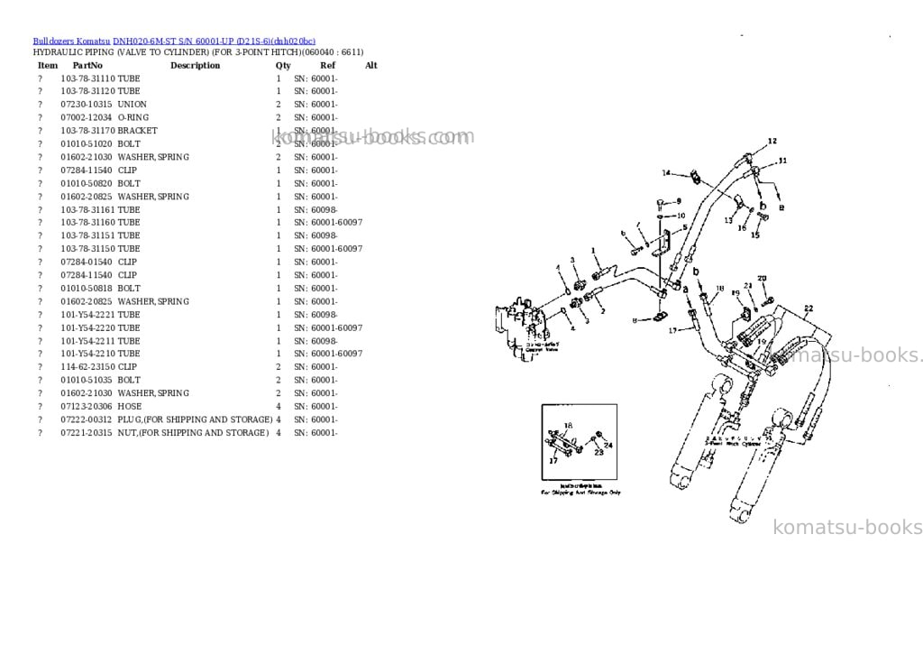 Komatsu dnh020-6m-st s/n 60001-up d21s-6 Parts catalog cover Page 5