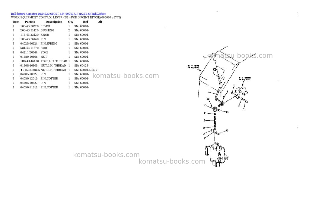 Komatsu dnh020-6m-st s/n 60001-up d21s-6 Parts catalog cover Page 7