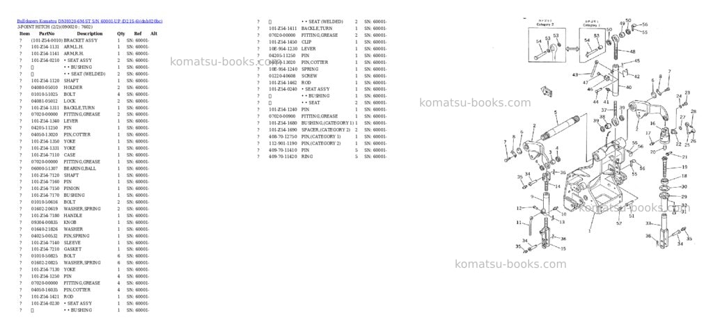 Komatsu dnh020-6m-st s/n 60001-up d21s-6 Parts catalog cover Page 9