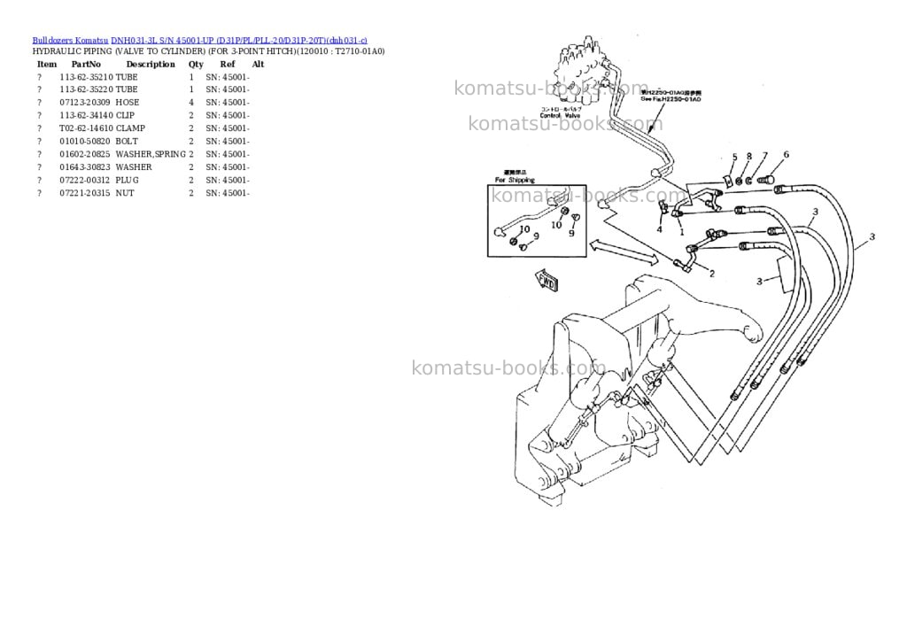 Komatsu dnh031-3l s/n 45001-up d31p/pl/pll-20/d31p-20t Parts catalog cover Page 10