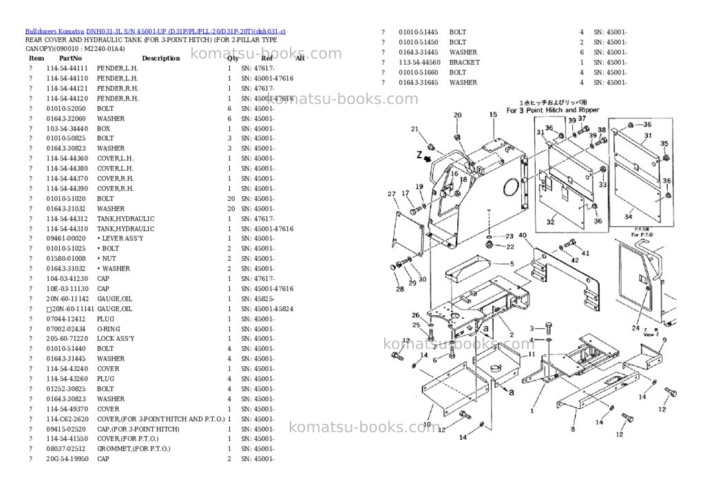 Komatsu dnh031-3l s/n 45001-up d31p/pl/pll-20/d31p-20t Parts catalog cover Page 5