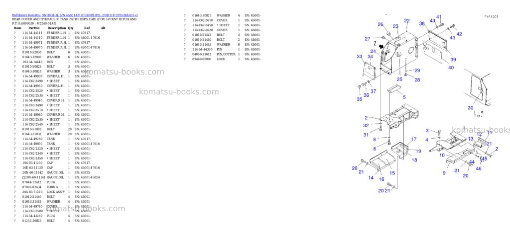 Komatsu dnh031-3l s/n 45001-up d31p/pl/pll-20/d31p-20t Parts catalog cover Page 7