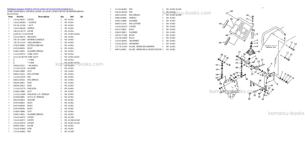 Komatsu dnh031-3m s/n 41001-up d31s/q/sm-20 Parts catalog cover Page 3