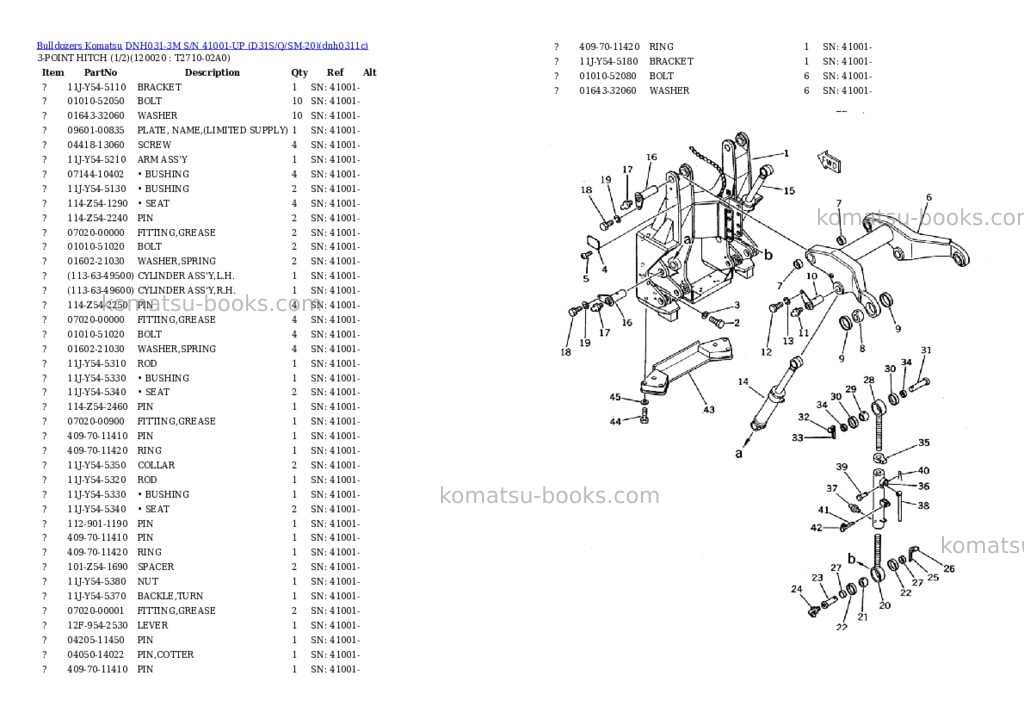 Komatsu dnh031-3m s/n 41001-up d31s/q/sm-20 Parts catalog cover Page 9