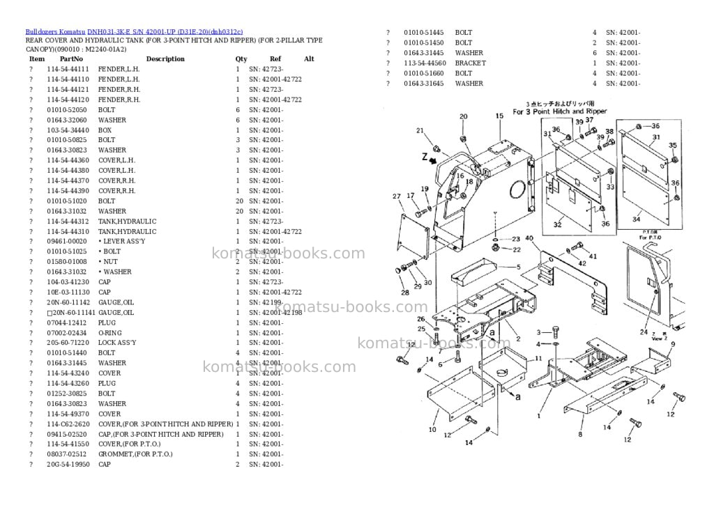 Komatsu dnh031-3k-e s/n 42001-up d31e-20 Parts catalog cover Page 5