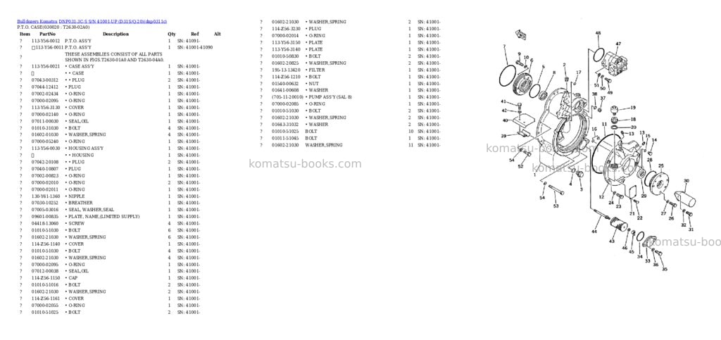 Komatsu dnp031-3c-s s/n 41001-up d31s/q-20 Parts catalog cover