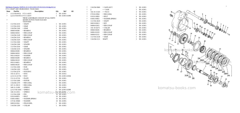 Komatsu dnp031-3c-s s/n 41001-up d31s/q-20 Parts catalog cover Page 2