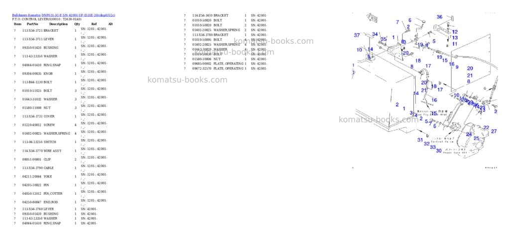 Komatsu dnp031-3c-e s/n 42001-up d31e-20 Parts catalog cover