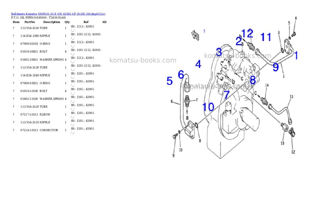 Komatsu dnp031-3c-e s/n 42001-up d31e-20 Parts catalog cover Page 10