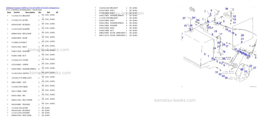 Komatsu dnp031-3c-e s/n 42001-up d31e-20 Parts catalog cover Page 2