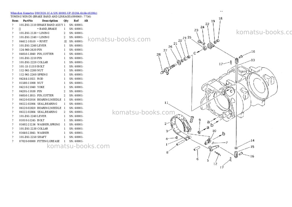 Komatsu dwc020-1c-a s/n 60001-up d20a-6 Parts catalog cover Page 9