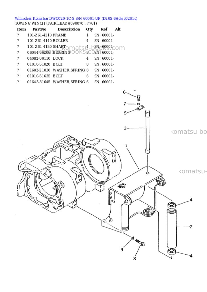Komatsu dwc020-1c-s s/n 60001-up d20s-6 Parts catalog cover Page 10 Komatsu dwc020-1c-s s/n 60001-up d20s-6 Parts catalog cover Page 10