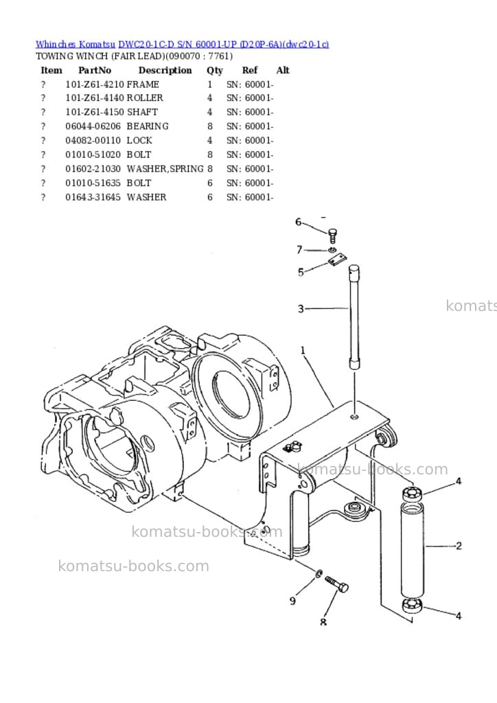 Komatsu dwc20-1c-d s/n 60001-up d20p-6a Parts catalog cover Page 10 Komatsu dwc20-1c-d s/n 60001-up d20p-6a Parts catalog cover Page 10