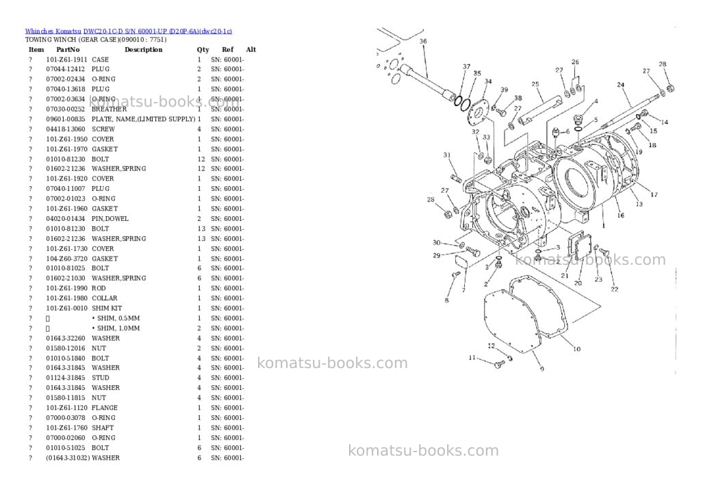 Komatsu dwc20-1c-d s/n 60001-up d20p-6a Parts catalog cover Page 4 Komatsu dwc20-1c-d s/n 60001-up d20p-6a Parts catalog cover Page 4