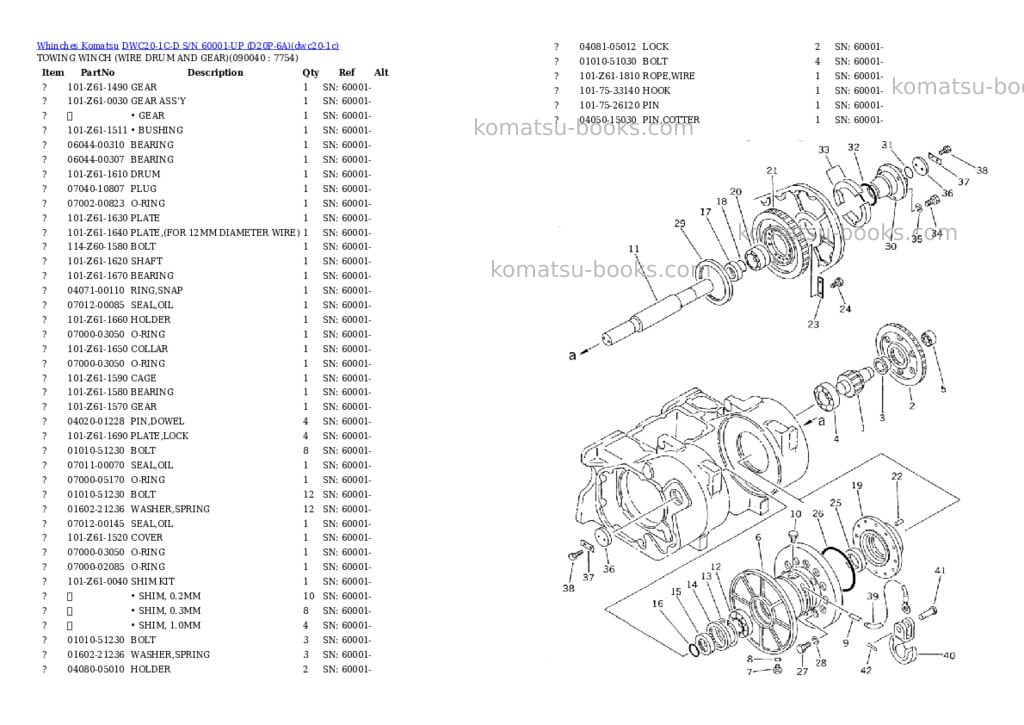 Komatsu dwc20-1c-d s/n 60001-up d20p-6a Parts catalog cover Page 7 Komatsu dwc20-1c-d s/n 60001-up d20p-6a Parts catalog cover Page 7