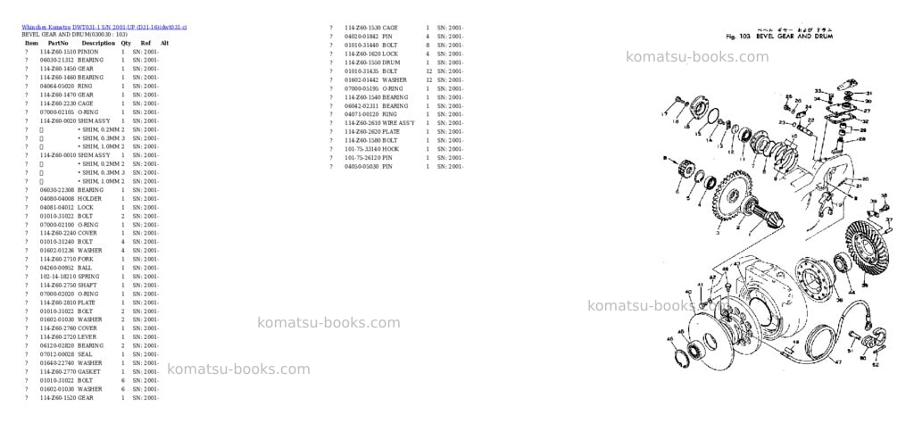 Komatsu dwt031-1 s/n 2001-up d31-16 Parts catalog cover Page 2 Komatsu dwt031-1 s/n 2001-up d31-16 Parts catalog cover Page 2
