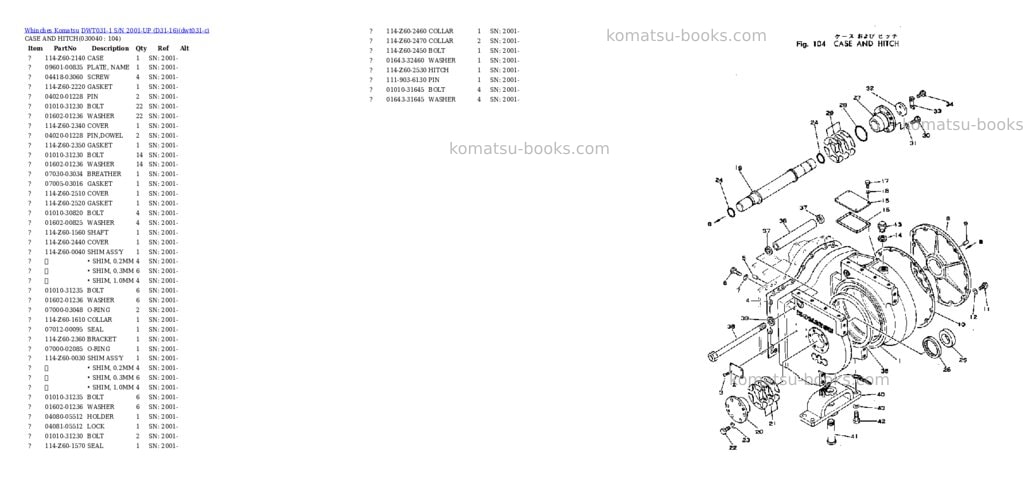 Komatsu dwt031-1 s/n 2001-up d31-16 Parts catalog cover Page 3 Komatsu dwt031-1 s/n 2001-up d31-16 Parts catalog cover Page 3