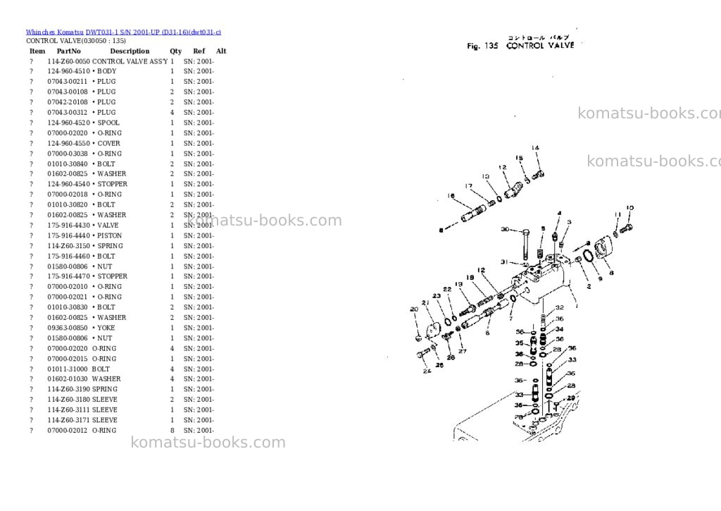 Komatsu dwt031-1 s/n 2001-up d31-16 Parts catalog cover Page 4 Komatsu dwt031-1 s/n 2001-up d31-16 Parts catalog cover Page 4