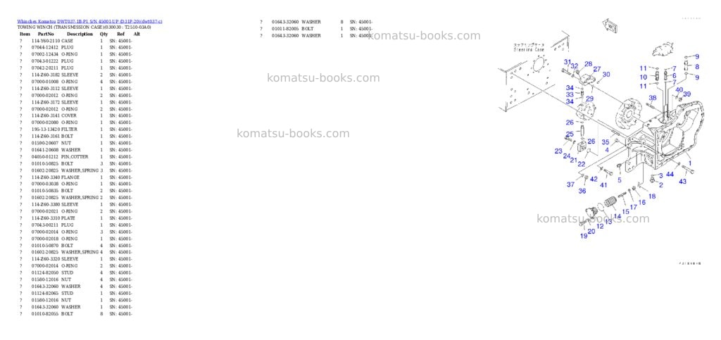 Komatsu DWT037-1B-P1 S/N 45001-UP (D31P-20) Parts catalog cover Page 3 Komatsu DWT037-1B-P1 S/N 45001-UP (D31P-20) Parts catalog cover Page 3