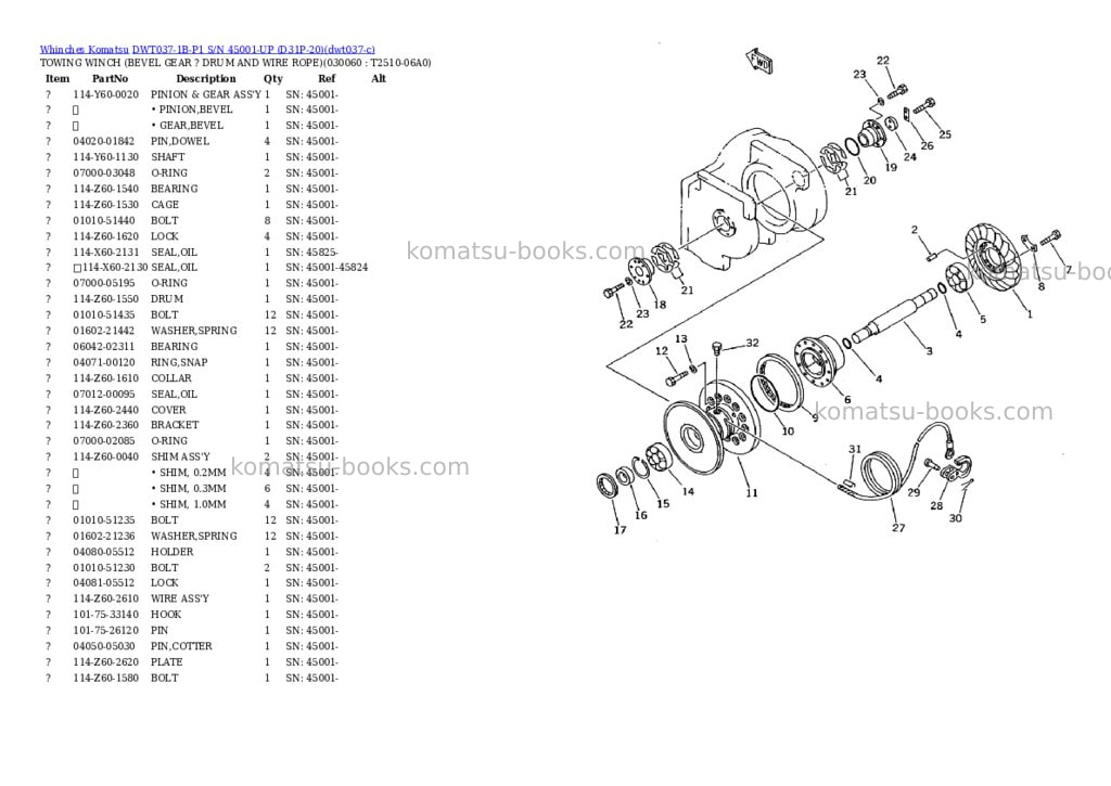 Komatsu DWT037-1B-P1 S/N 45001-UP (D31P-20) Parts catalog cover Page 6 Komatsu DWT037-1B-P1 S/N 45001-UP (D31P-20) Parts catalog cover Page 6