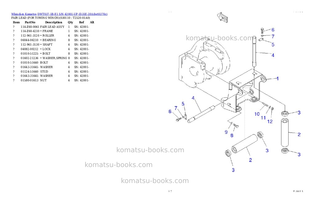 Komatsu dwt037-1b-e1 s/n 42001-up d31e-20 Parts catalog cover Page 10